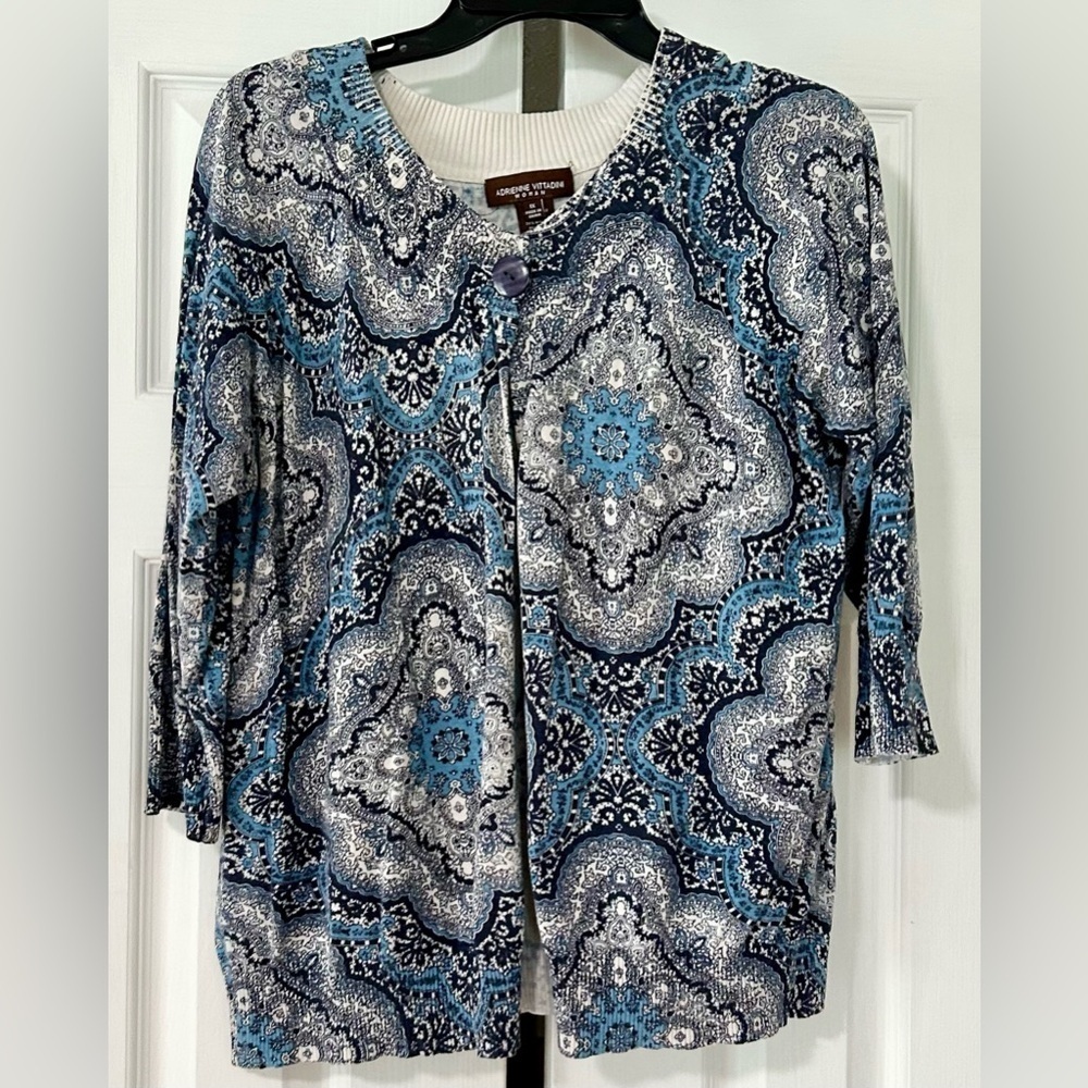 Vintage Cardigan Adrienne Vittadini sweater woman size xlarge